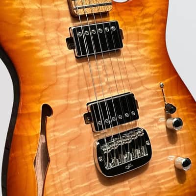 G&L USA Custom Shop ASAT HH RMC Semi Hollow-body Electric Guitar - Antique Brown Burst image 6