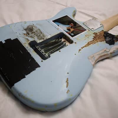Billie Joe Armstrong Blue Electric Guitar BJ Replica Relic and Gig Bag Green Day image 20