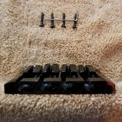 4-String Bass Bridge Black w/ Saddles Dual Load Sung-il BB104 image 2