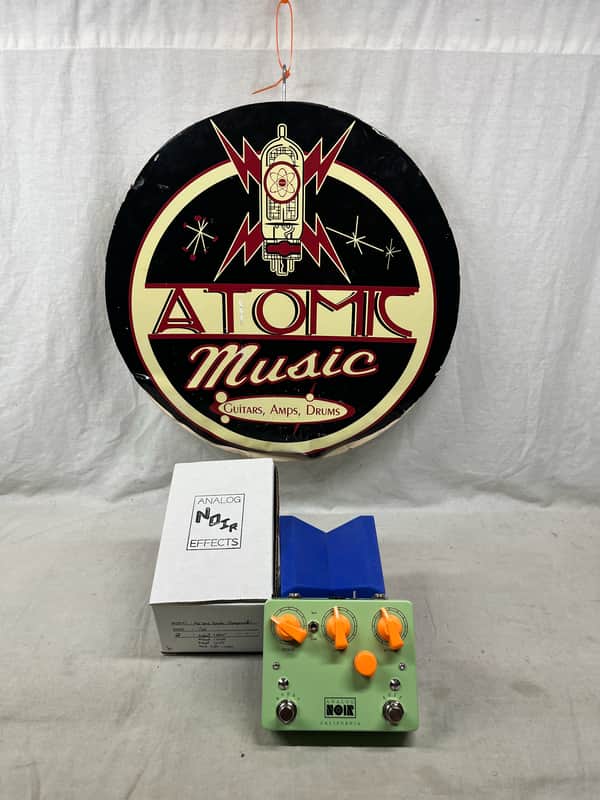 Analog Noir Dual MkI mk1 v1 Tone Bender Rangemaster Treble Booster Pedal with Box - Pastel Green with Neon Orange Knobs image 1
