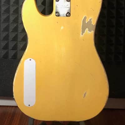 Dusty Hill Signature 51 Telecaster Tribute Bass 2022 - Relic 2022 - Yellow Relic image 2