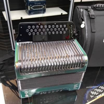 Hohner C-II Button Accordion Green To Gold image 4