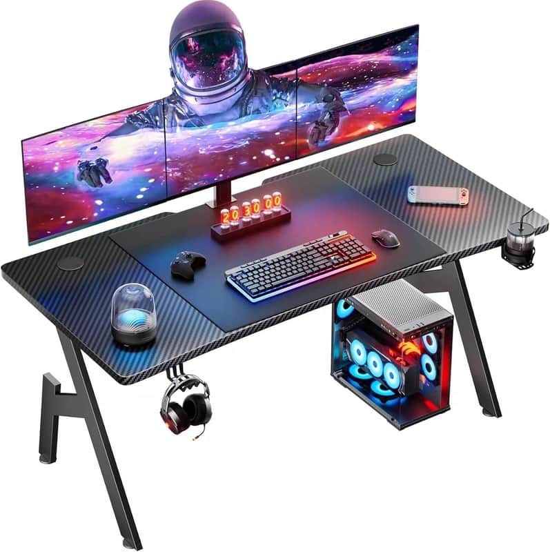 47” Music Producer Desk w/ Speaker Stands & Cable Management – Studio Workstation for Musicians & Producers image 1