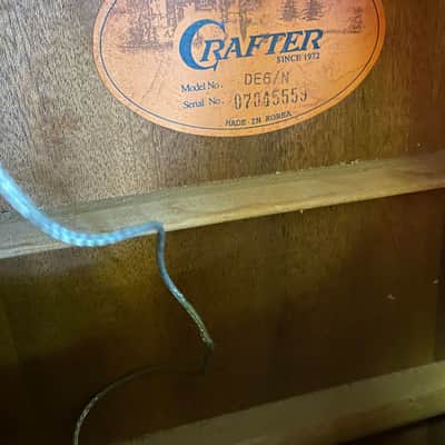 Crafter DE6/N Natural 2007 Electro Acoustic Guitar image 5