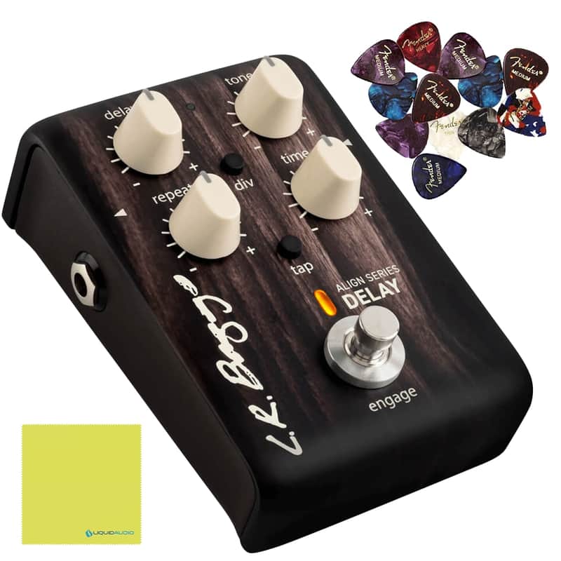 LR Baggs Align Series Delay Acoustic Pedal Bundle w/ 12x Picks and Liquid Audio Polishing Cloth image 1