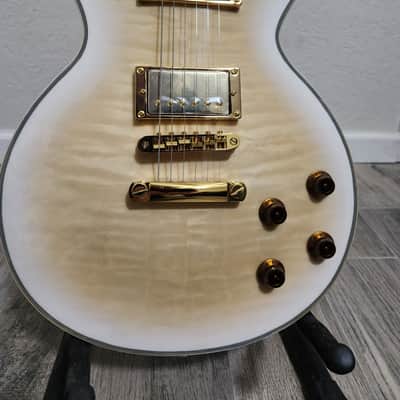 Firefly   FFLPS White Burst UPGRADED w Locking Tuners and gold metal PU Rings image 1