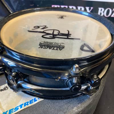 Terry Bozzio's DW - 2.5x8" Collector's Series All-Maple Piccolo Tom 2000's - Transparent Dark Walnut Satin Oil "D" Autographed image 6