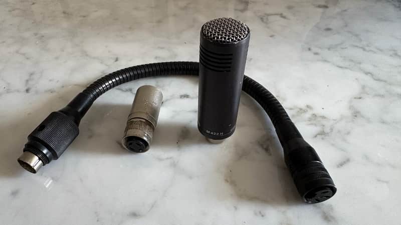 Beyerdynamic M 422 N 80er-90er - schwarz mit Tuchel auf XLR Adapter und Schwanenhals image 1