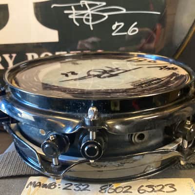 Terry Bozzio's DW 2000s - 2.5x8" Collector's Maple Piccolo Tom - "Bb/A#" Autographed! Transparent Dark Walnut Satin image 7