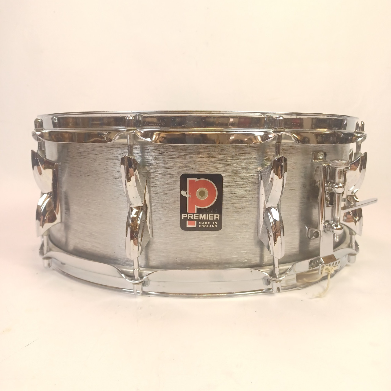 Premier 5.5x14" #37 Hi-Fi Brushed Chrome-Aluminum Metal Shell Snare Drum Vintage — main photograph