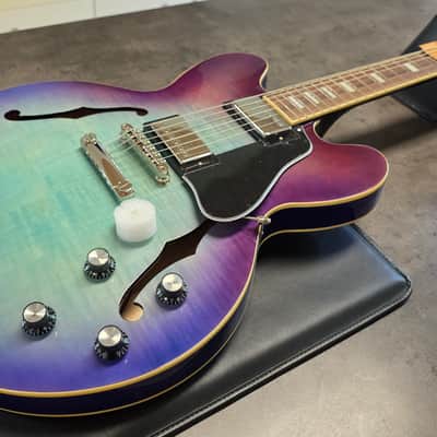 Epiphone ES-335 Blueberry Burst BRAND NEW Figured Flame Top and Back Semi-Hollowbody Hollow Body Archtop 335 Electric Guitar image 1