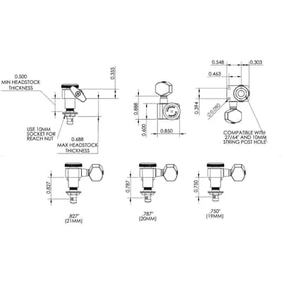 NEW Hipshot STAGGERED Tuners Kit Fender® Directrofit™ LOCKING 21:1 - CHROME image 6
