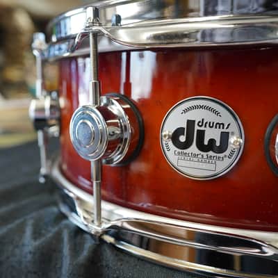 DW USA Collectors Exotic Series 5.5x14" Super Solid 1PC. Maple Snare Drum - Tobacco Burst Lacquer image 2