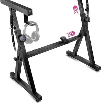 Piano Keyboard Stand - Z Style Adjustable and Portable Heavy Duty Music Stand for Kids and Adults -Fits 54-88 Key Electric Pianos - Sturdy Musical Keyboard Stand (Black) image 1