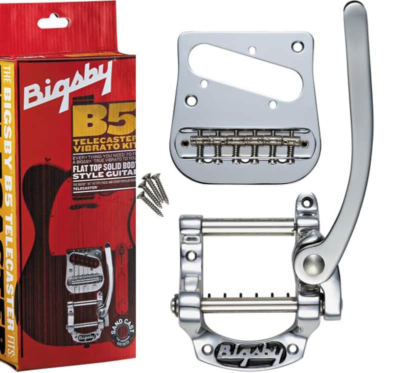 New - BIGSBY® RED BOX B5 TELECASTER® MODIFICATION VIBRATO KIT, Polished Aluminum image 1