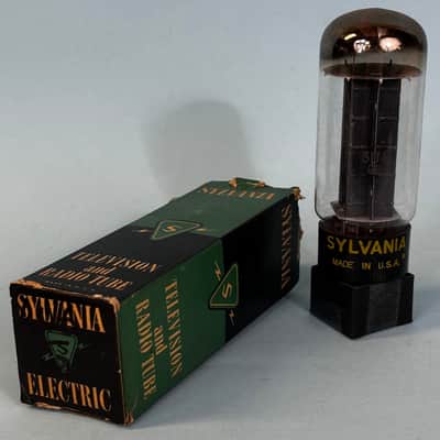 1950s Sylvania 5U4GB Vintage Black Plate Halo Getter Rectifier Tube!T395 image 1