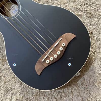 Black Washburn Warrior 34 Inch Travel Acoustic Guitar with Bag image 7