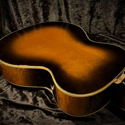 Guild F50 1959 Hoboken Jumbo Acoustic Ghost Label "Rare Bird Alert" Flame Maple Archback Buddy Holly image 11