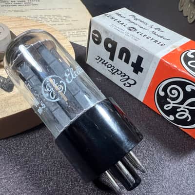 GE General Electric GE 5y3gt Tube gray  plates rectifier Tweed / Champ amps - Gray plate image 2