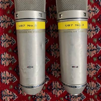 Consecutive pair of vintage Neumann U87 ex Britannia Row Studios (Pink Floyd) image 8