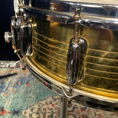 Slingerland - 5.5x14" No. 140 Artist Brass Snare Drum, 1985–1989, Lacquered Brass image 7