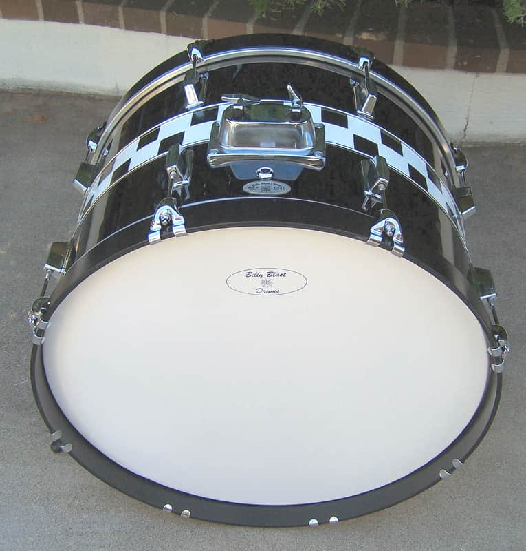 Billy Blast Drums Vintage 22"x14" Bass Drum 1980s - Black Gloss Wrap image 1