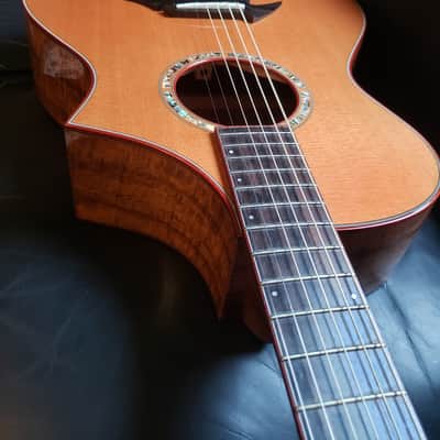 Breedlove C2/k | 1996 Serial No. 96-175 | 100 Cedar & Flamed Koa | Signed Steve Henderson image 3