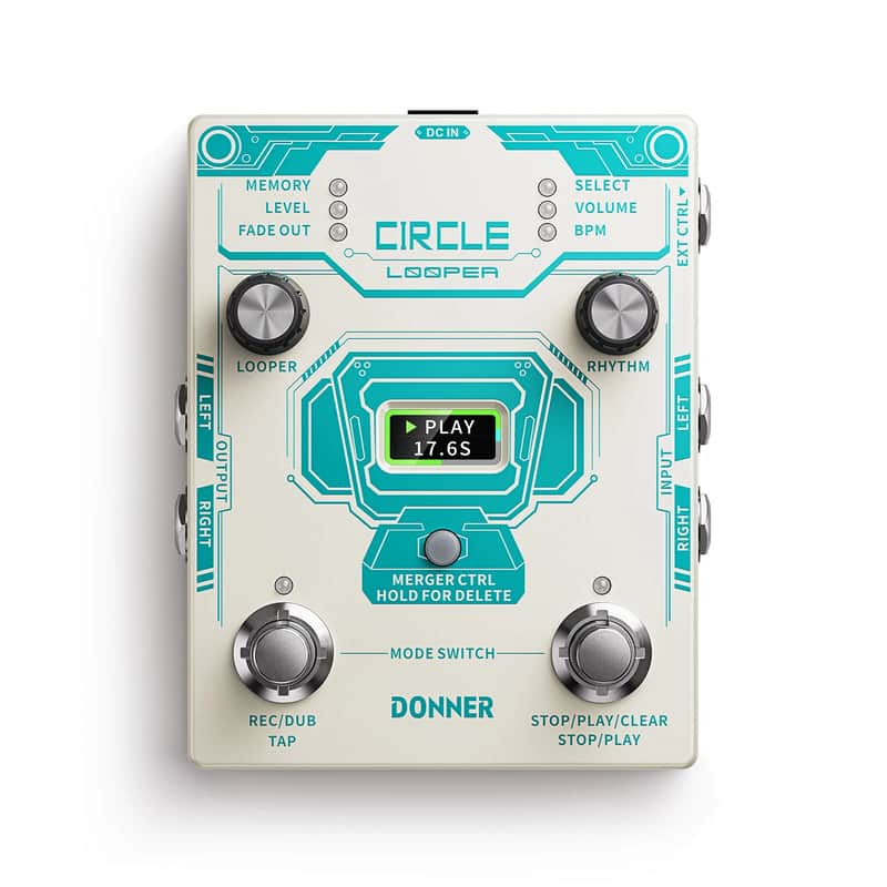 Donner Circle Looper Effects Pedal Drum Machine Tempo 40 Slot 160 min Loop Pedal image 1