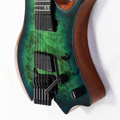 Agile Fan Fret Headless Guitar with Tremolo PERIHELION PRO 62628 TR MOD SS GREEN-BLUE BURST image 5