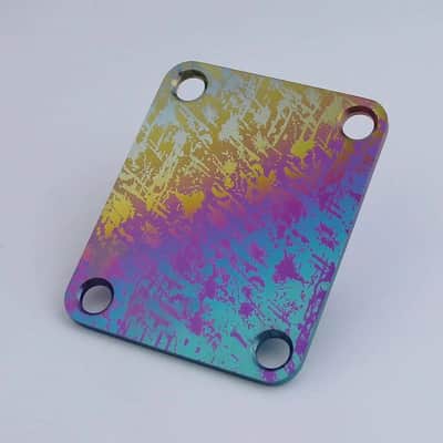 Rainbow Finish Titanium Alloy Guitar and Bass Neck Plate image 3