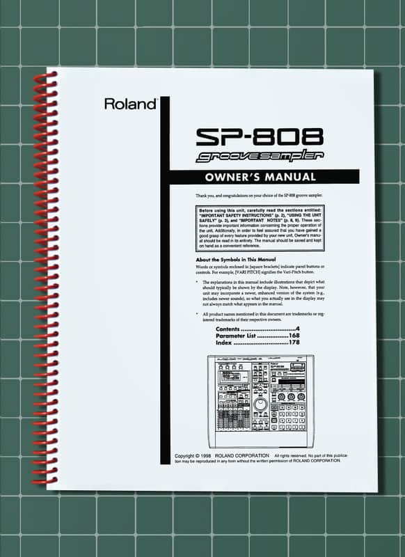 Roland SP-808 — Owners Manual User Guide Instructions — 196 Pages — USA Made image 1