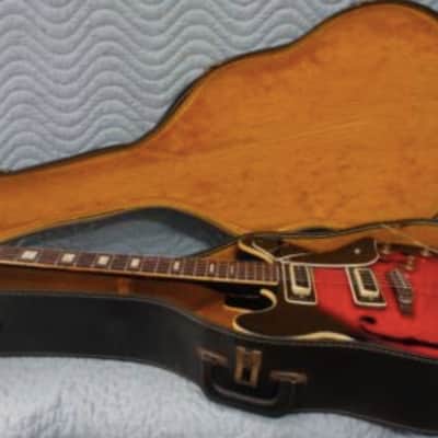 RARE MIJ Univox Vintage 1960s Coily Semi Hollow 335 Electric Guitar w/ Trem & Case! image 10