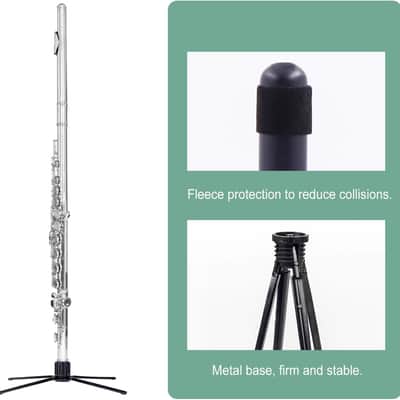 Portable Foldable Flute Stand - Metal Base, 4-Leg Stand for Flute & Piccolo image 3