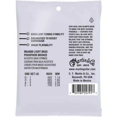 MA4800 Acoustic Bass Phosphore Bronze 45/100 Martin Strings image 4