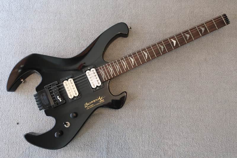 Vintage 1980s Guild Burnside Crossbow Headless Guitar Steinberger Tremolo Arm Case Wasp Spider Shape image 1