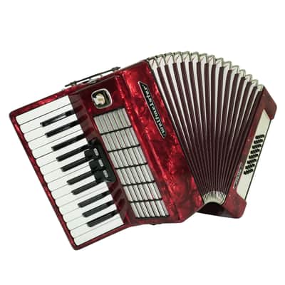 Weltmeister Stella 32 Bass Lightweight Piano Accordion for Beginners Children Kids, made in Germany Small Accordian with New Straps, 2736 image 2