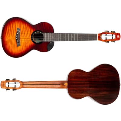 Flight Navigator EQ-A Royal Series Solid Flamed Maple Top Mahogany Neck 4-String Tenor Ukulele w/Gig Bag, Pickup & Humidifier image 3