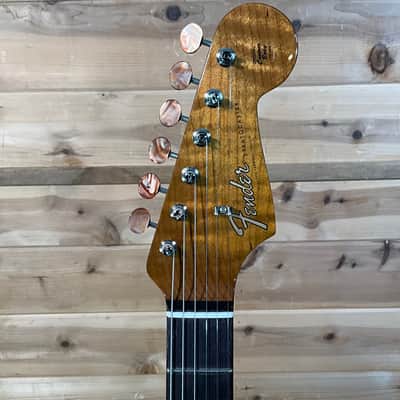 Fender Artisan Koa Dual P90 Strat - Aged Natural image 3