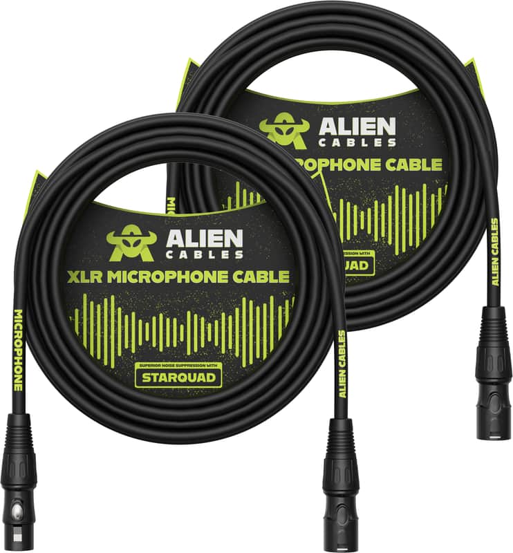 Alien Cables Star Quad Balanced XLR Cable 10 Foot - 2 Pack image 1