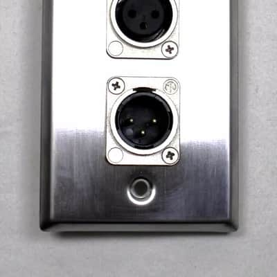 (2) Two Double XLR Single Wall Plates w/ Neutrik Male + Female Stainless Steel image 3