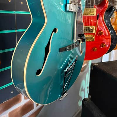 D'Angelico Premier EXL-1 Ocean Turquoise 2018 Hollow Body Electric Guitar image 3