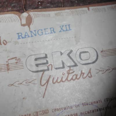 (Players Guitar - Few Lacquer Cracks) Vintage Eko Ranger XII c.1970 image 21