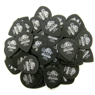 Dunlop Guitar Picks  Tortex Jazz   72 Pack  Pitch Black  1.14mm  482R1.14