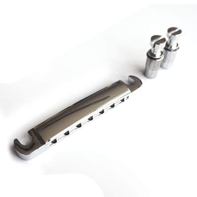 7 String Stop Bar Tailpiece - Chrome image 1