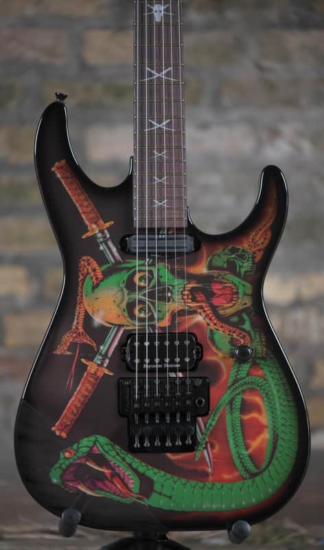 ESP Signature Series Guitars George Lynch Signature - Black w/ Skulls &amp; Snakes Graphic (PRE ORDER) image 1
