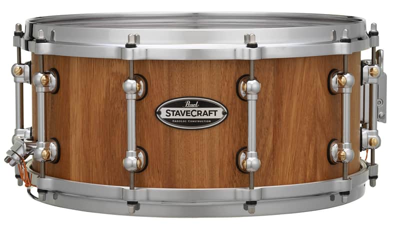 Pearl StaveCraft 14"x6.5" Maximum Volume Snare Drum with 20mm Makha shell, Thai Oak DadoLoc and MasterCast Die-Cast Hoops in Hand-Rubbed Natural Satin Finish image 1