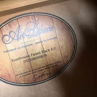 Art & Lutherie Roadhouse Faded Black Parlour Sized Electro Acoustic Guitar Pre Owned Parlor image 9
