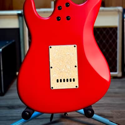 Cordovox Strat Style Electric Guitar - Red satin image 4