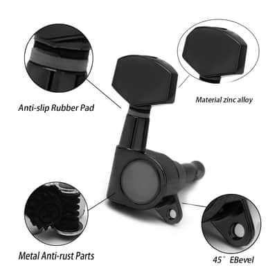 3L3R Guitar tuner pegs,small Square Sealed guitar tuning pegs tuners machine heads,for Acoustic or Electric Guitar (Black) image 2