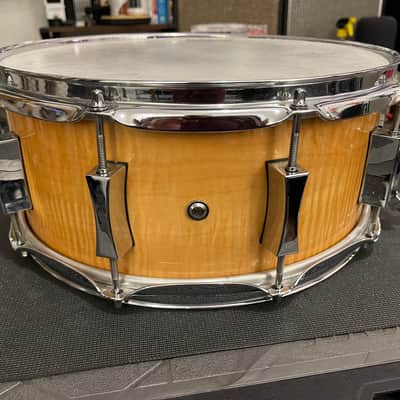 Pork Pie 6x14 10-Lug Snare (2008) Natural Curly Maple image 7